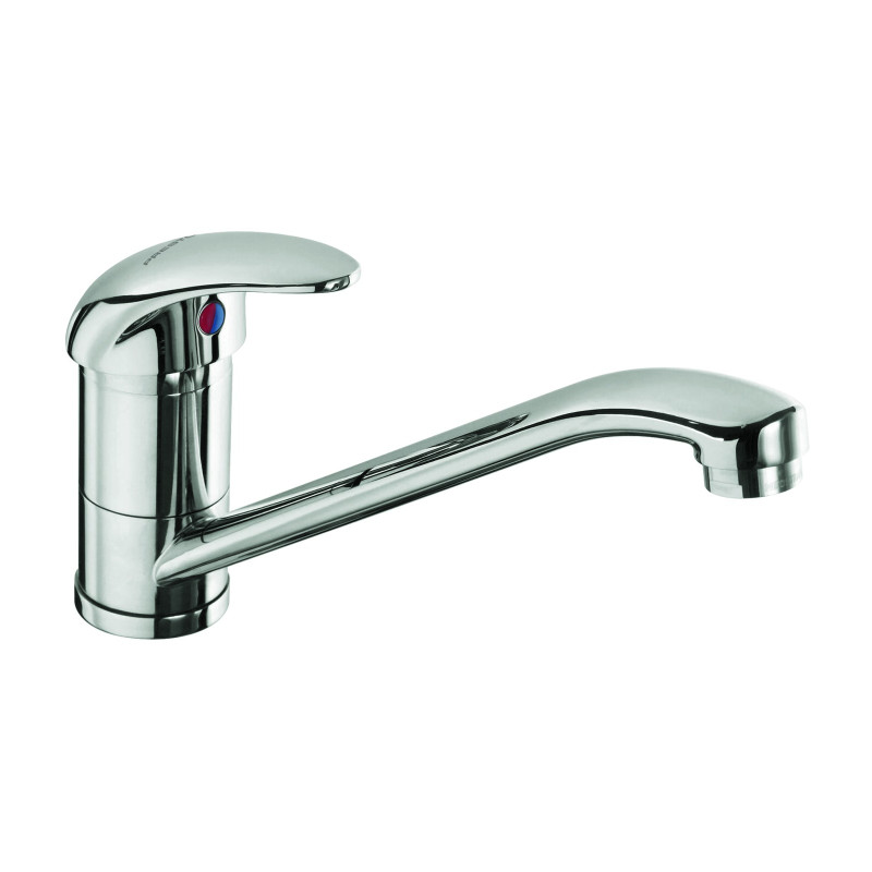 Mitigeur d'évier bec orientable lisse - h140 manette pleine NF