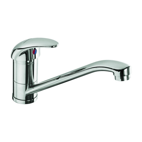 Mitigeur d'évier bec orientable lisse - h140 manette pleine NF