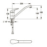 Mitigeur d'évier bec orientable lisse - h140 manette pleine NF