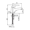 Mitigeur de lavabo bec fixe h 53,5 mm - manette pleine vidage NF