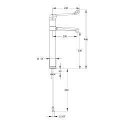 MODUL'MIX mitigeur hospitalier cartouche EP h300 s200 bec fixe ou orientable