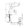 Mitigeur de lavabo bec fixe h 78,5 mm commande coude avec vidage