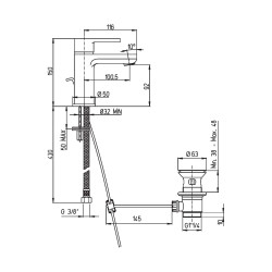 Mitigeur de lavabo bec fixe h 92 mm manette fine cartouche C3 avec vidage