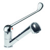 Mitigeur d'évier à bec orientable h 126 douchette extractible, commande au coude