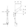 Mitigeur d'évier à bec orientable h 126 douchette extractible, commande au coude