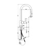 Mitigeur d'évier bec orientable haut manette fil h 195 - douchette extractible