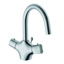 Mitigeur thermostatique de lavabo avec vidage - h 164 mm