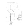 Mitigeur thermostatique de lavabo avec vidage - h 164 mm