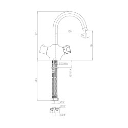 Mitigeur thermostatique de lavabo sans vidage - h 164 mm