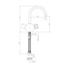 Mitigeur thermostatique de lavabo sans vidage - h 164 mm