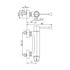 Mitigeur thermostatique de douche avec commande longue - Entraxe 150 mm