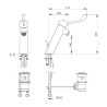 HOPTIM' - Mitigeur lavabo CØ35 h100 mm s108 mm - commande au coude - avec vidage