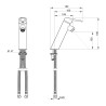 HOPTIM' - Mitigeur lavabo CØ35 h100 mm s108 mm - manette ajourée - sans vidage