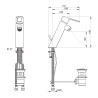 HOPTIM' - Mitigeur lavabo CØ35 h100 mm s108 mm - manette pleine - avec vidage
