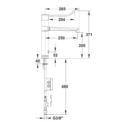 MODUL'MIX mitigeur électronique secteur h200 s250 bec fixe ou orientable (réf. 75872)