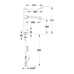 MODUL'MIX mitigeur électronique pile h200 s200 bec fixe ou orientable (réf. 75874)