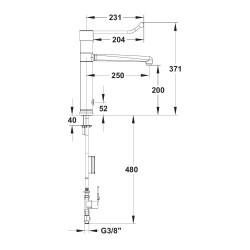 MODUL'MIX mitigeur électronique pile h250 s200 bec fixe ou orientable