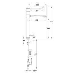 MODUL'MIX mitigeur électronique secteur h300 s250 bec fixe ou orientable (réf. 75881)
