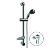 Kit douche avec barre, porte-savon, douchette 2 jets, flexible lisse 850mm