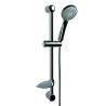 Kit douche avec barre, porte-savon, douchette 3 jets, flexible lisse 1750mm