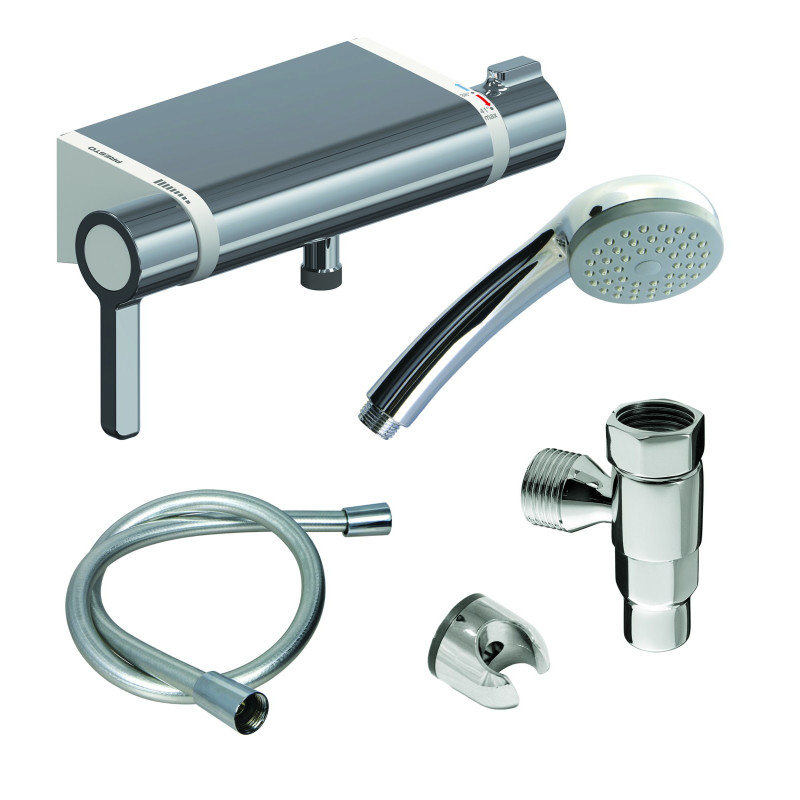 MASTERMIX Kit douche ref 75948 : douchette,support, raccord, flexible 850 mm