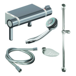 MASTERMIX Kit douche ref 75948 : douchette, barre, porte-sav, flexible 850 mm