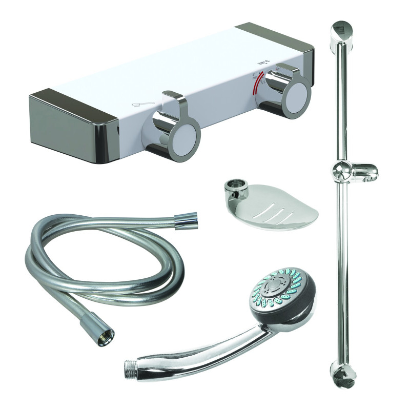 MASTERMIX Kit douche ref 75950 : douchette, barre, porte-sav, flexible 850 mm