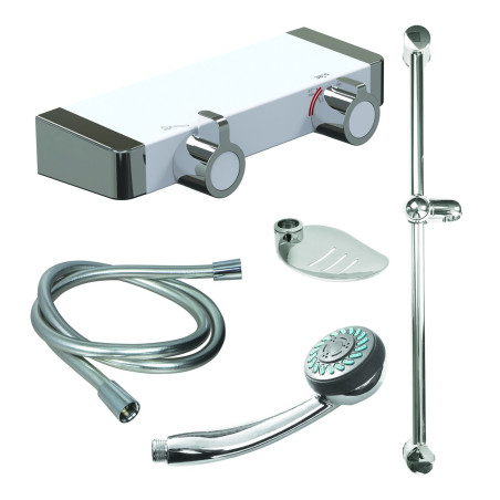MASTERMIX Kit douche ref 75950 : douchette, barre, porte-sav, flexible 850 mm