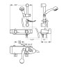 MASTERMIX Kit douche ref 75950 : douchette, barre, porte-sav, flexible 1500 mm