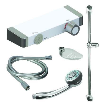 MASTERMIX Kit douche ref 75951 : douchette, barre, porte-sav, flexible 850 mm