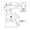 Bac simple blanc sans trop-plein 15x30 cm