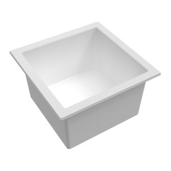 Bac simple blanc sans trop-plein 30x30 cm (réf. 77011)