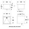Bac simple noir sans trop-plein 30x30 cm (réf. 77013)