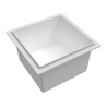 Bac simple blanc sans trop-plein 30x30 cm (réf. 77015)