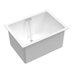 Bac simple blanc avec trop-plein 45x60 cm