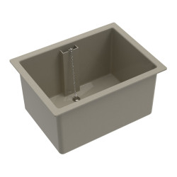 Bac simple gris avec trop-plein 45x60 cm