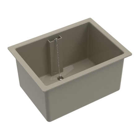 Bac simple gris avec trop-plein 45x60 cm