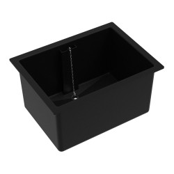 Bac simple noir avec trop-plein 45x60 cm