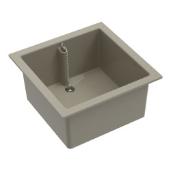 Bac simple gris avec trop-plein 45x45 cm