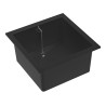 Bac simple noir avec trop-plein 45x45 cm