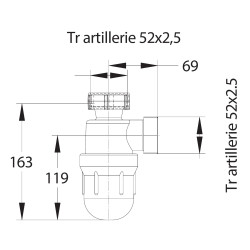 Siphon de laboratoire sans joint ø 40 mm