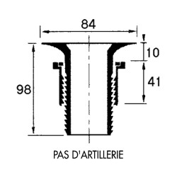Bonde ø 40 mm sans lanterne avec écrou à joint