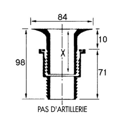 Bonde ø 40 mm sans lanterne avec écrou de sécurité