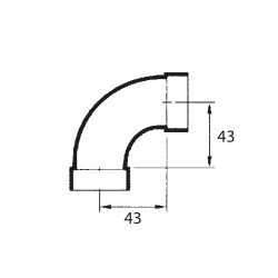 Coude court ø 40 mm à 90° femelle-femelle