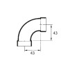 Coude court ø 40 mm à 90° femelle-femelle