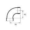 Coude court ø 40 mm à 90° femelle-mâle