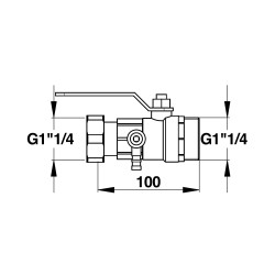 Robinet d'arrêt MF G1" 1/4 avec purgeur pour Prestotherm et Eclair XL TC