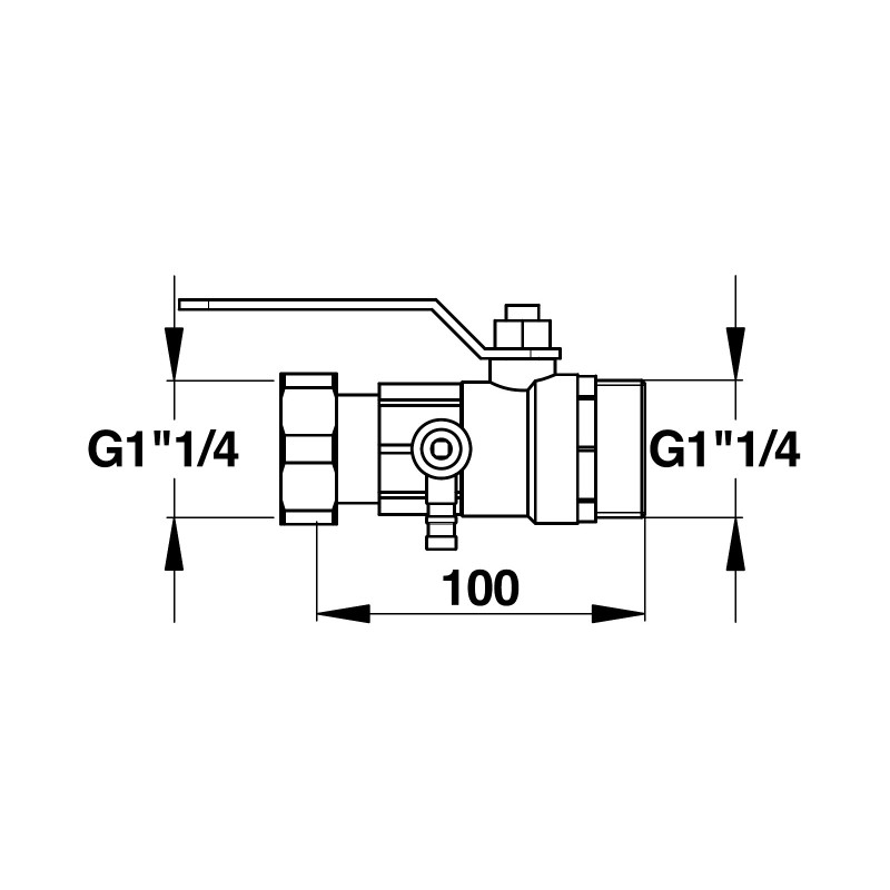 Robinet d'arrêt MF G1" 1/4 avec purgeur pour Prestotherm et Eclair XL TC