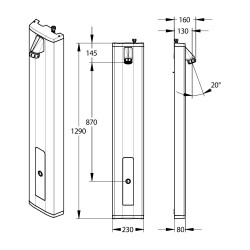 Prestotem 2 Sensor robinet douche temporisé sans contact pile