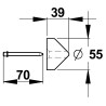 Cale d'angle pour robinet d'urinoir mécanique